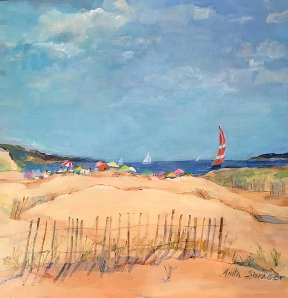 SALTWATER SATURDAY by Anita Shrager - 20 x 20 in., o/c • $3,200