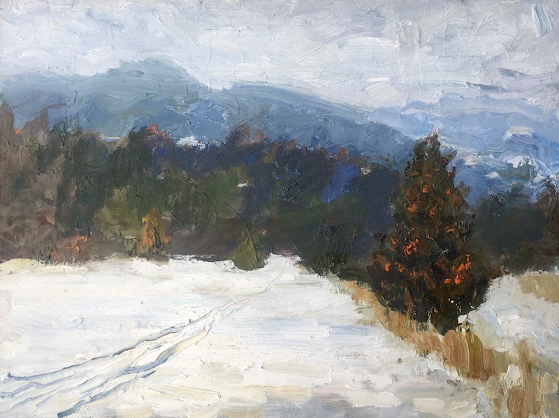 WINTER JOURNEY by Desmond McRory - 18 x 24 in., o/b • SOLD