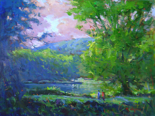 MORNING IN RIEGELSVILLE by Jim Rodgers - 12 x 16 in., o/b • $2,500