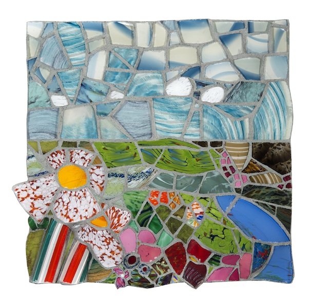 NATURE STUDY X by Jonathan Mandell - 25 x 26 x 3 in., wall mosaic • $3,500