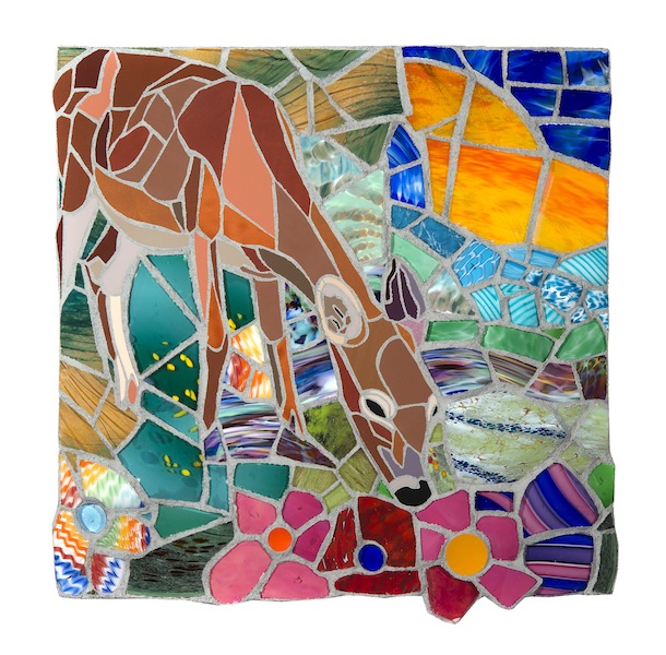 AND I LOVE HER SO by Jonathan Mandell - 24 x 25 x 3 in., wall mosaic • SOLD