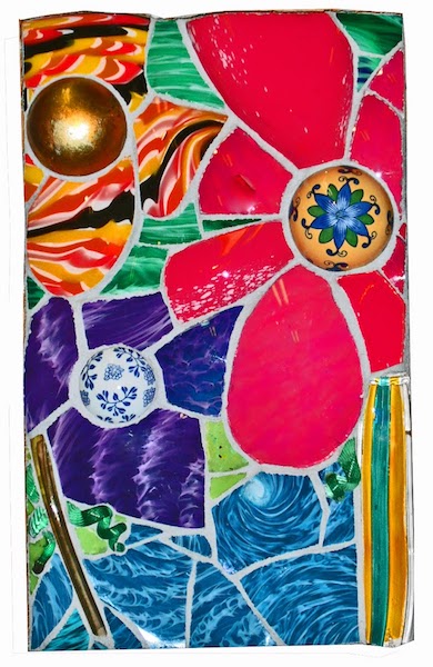 FLORAL STUDY 2010 by Jonathan Mandell - 25 x 15 x 4 in., wall mosaic • $2,500