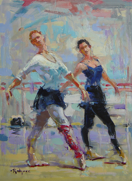 FIGURES IN MOTION by Jim Rodgers - 16 x 12 in., o/b • $2,500
