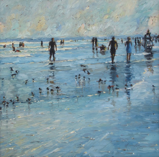 Remembering a perfect day down the shore:  LATE DAY HAZE by Jennifer Hansen Rolli - 15 in. sq., o/b • SOLD