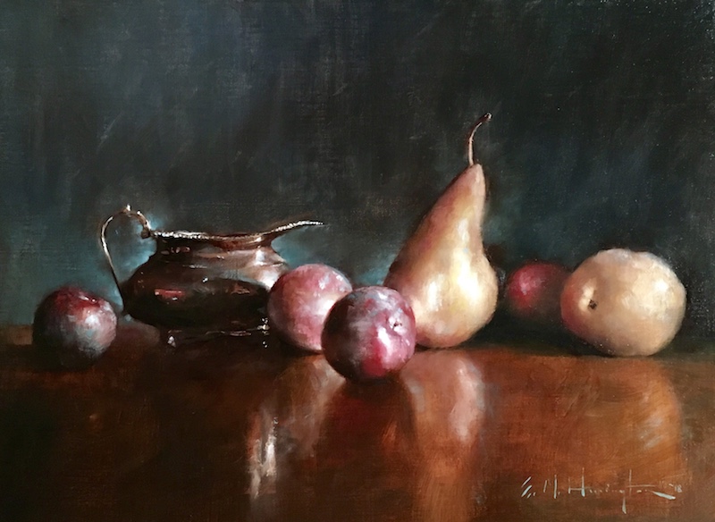 PLUMS AND PEARS by Evan Harrington - 14 x 19 in., o/l • SOLD