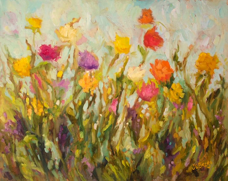 GARDEN BLOSSOMS by Jean Childs Buzgo - 16 x 20 in., o/c • SOLD