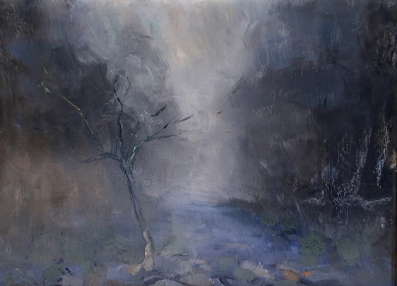 LONE TREE IN FOG by Desmond McRory - 12 x 16 in., o/b • SOLD