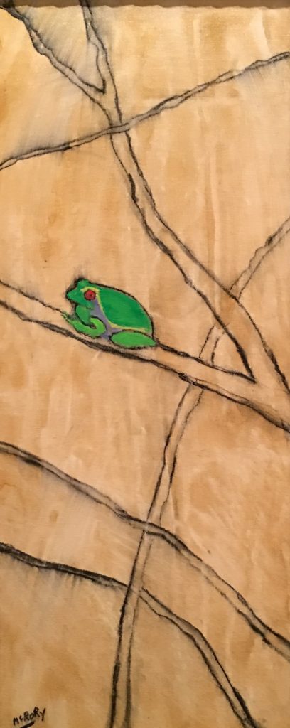 TREE FROG by Desmond McRory - 23 x 10 in., o/b • SOLD
