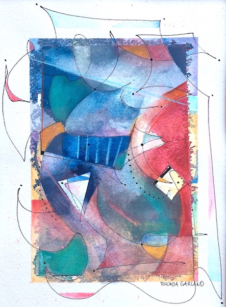 IN THE WIND by Rhonda Garland - 8 x 6 in., w/c, ink on paper • $875