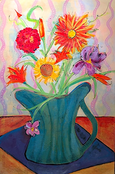 MATISSE'S VASE II by Rhonda Garland - 36 x 24 in., acrylic on canvas • SOLD
