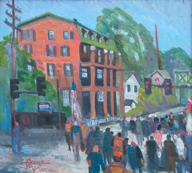 NEW HOPE PROTEST by Joseph Barrett - 18 x 20 in., o/c • SOLD