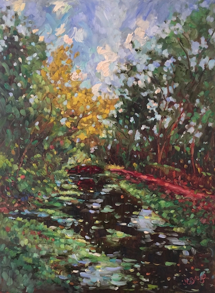 CANAL PATH REFLECTIONS by Jean Childs Buzgo - 24 x 18 in., o/b • $2,500