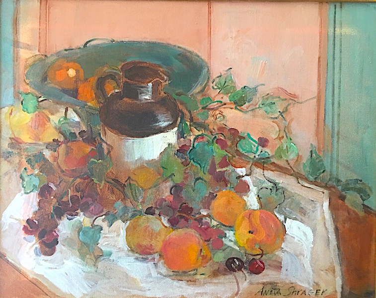 STILL LIFE WITH GREEN BOWL by Anita Shrager - 16 x 20 in., o/c • $3,000