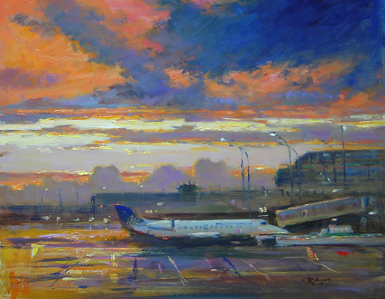 THE LAYOVER by Jim Rodgers - 16 x 20 in., o/b • $3,700
