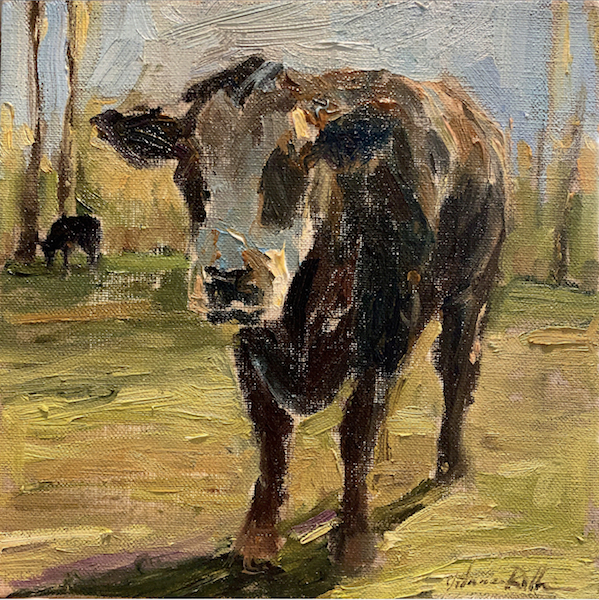 WORKS WELL IN GROUPS by Jennifer Hansen Rolli - 8 x 8 in., o/l, in David Madary custom frame • SOLD