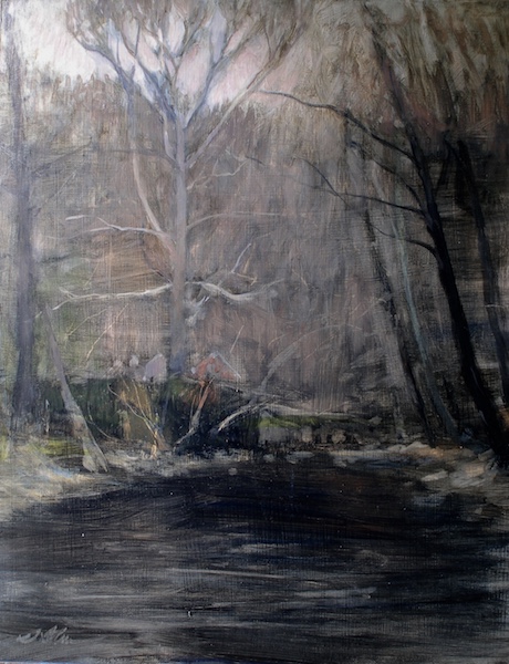 PAUNACUSSING CREEK by David Stier - 24 x 18.5 in., framed size:  31 x 25.5 inches, oil on board (in handcrafted frame by artist) • $4,800