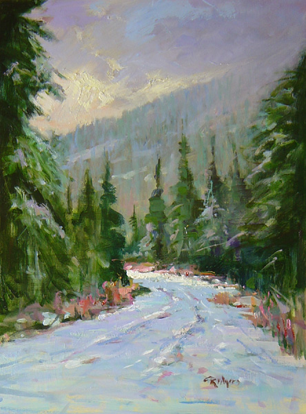 In the owner's collection:  THROUGH THE PINES by Jim Rodgers - 16 x 12 in., o/b • NFS