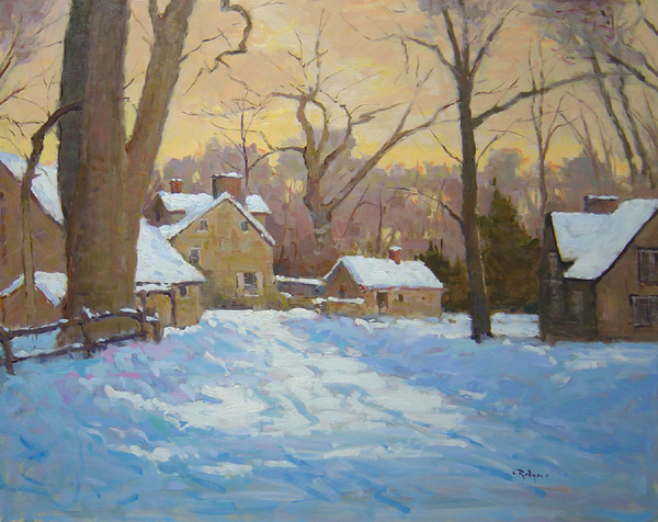 WINTER MORNING, PHILLIPS MILL by Jim Rodgers - 24 x 30 in., o/b • $6,200