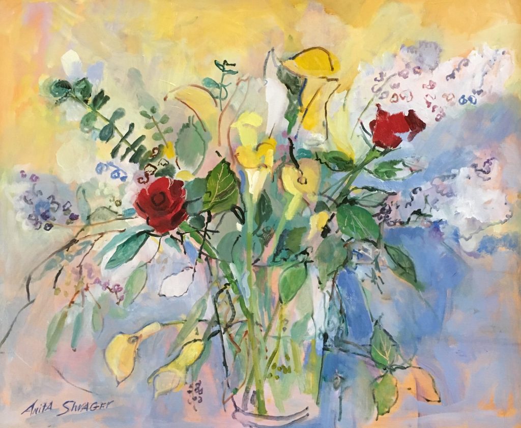 ROSES REMEMBERED by Anita Shrager • 20 x 24 inches • oil on canvas