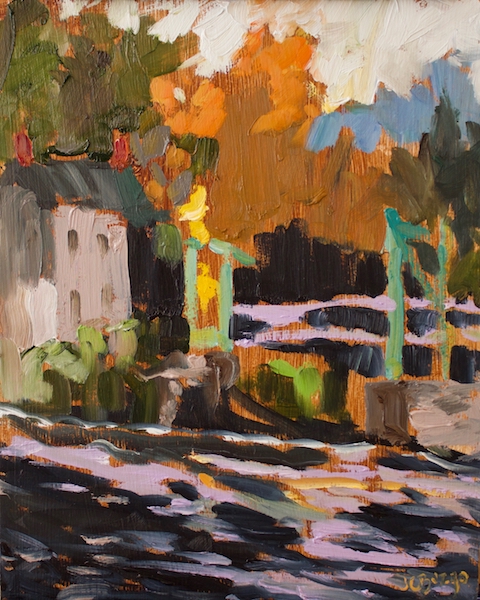 AUTUMN, LUMBERVILLE by Jean Childs Buzgo - 10 x 8 in., o/b • $1,000