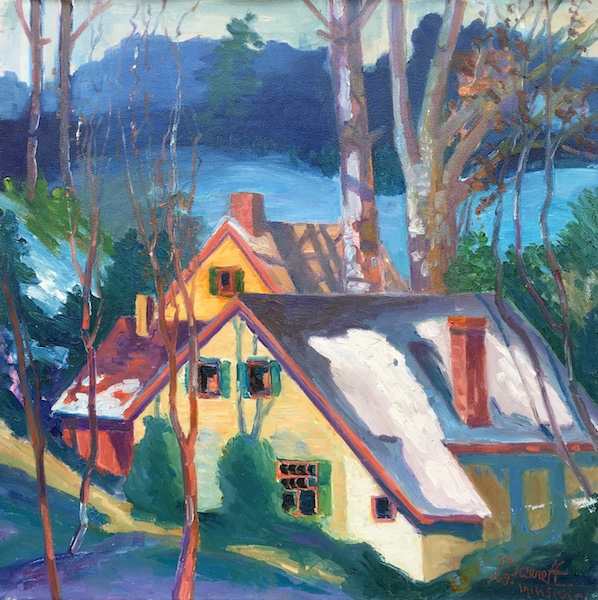 FOREST GROVE ROOF TOP by Joseph Barrett - 22 x 22 in., o/c • SOLD