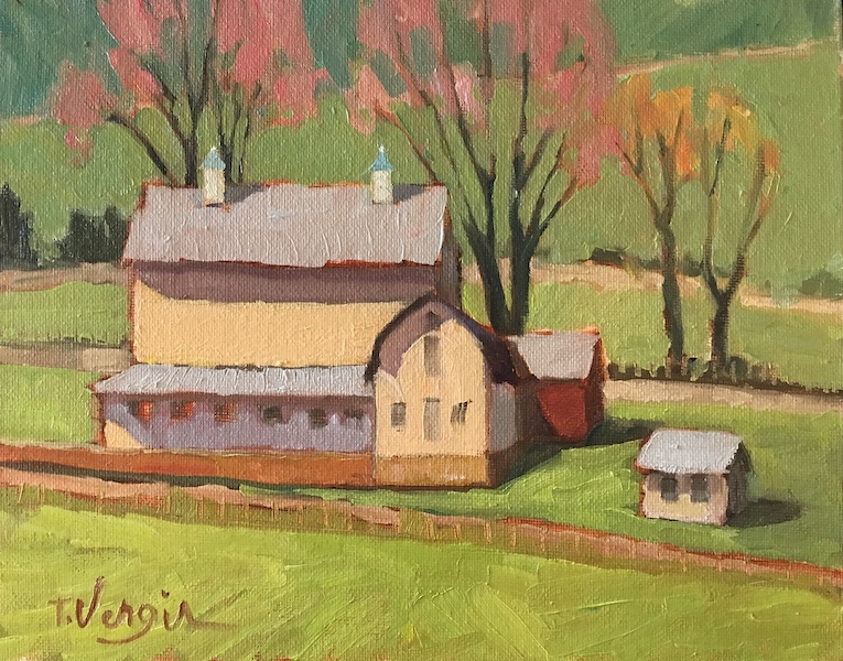 ROSEMONT VALLEY FARM AFTER THE SPRING STORM by Trisha Vergis - 8 x 10 in., o/c • $1,200