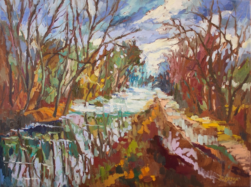 CANAL IN TURQUOISE by Jean Childs Buzgo - 18 x 24 in., o/l • SOLD