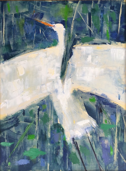 GREAT WHITE EGRET by Desmond McRory - 24 x 18 in., o/b • SOLD