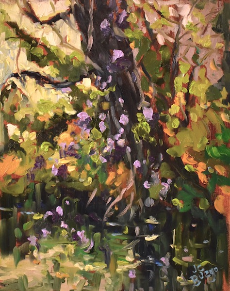 PURPLE BLOSSOMS by Jean Childs Buzgo - 10 x 8 in., o/c • $1,000