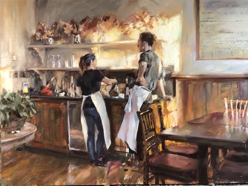 People & Places of the Delaware Valley: THE CANAL HOUSE STATION, MILFORD, NJ by Glenn Harrington - 18 x 24 in., o/lb • SOLD