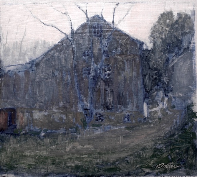 THE OLD BARN by David Stier - 9.5 x 10.75 in., o/b • SOLD