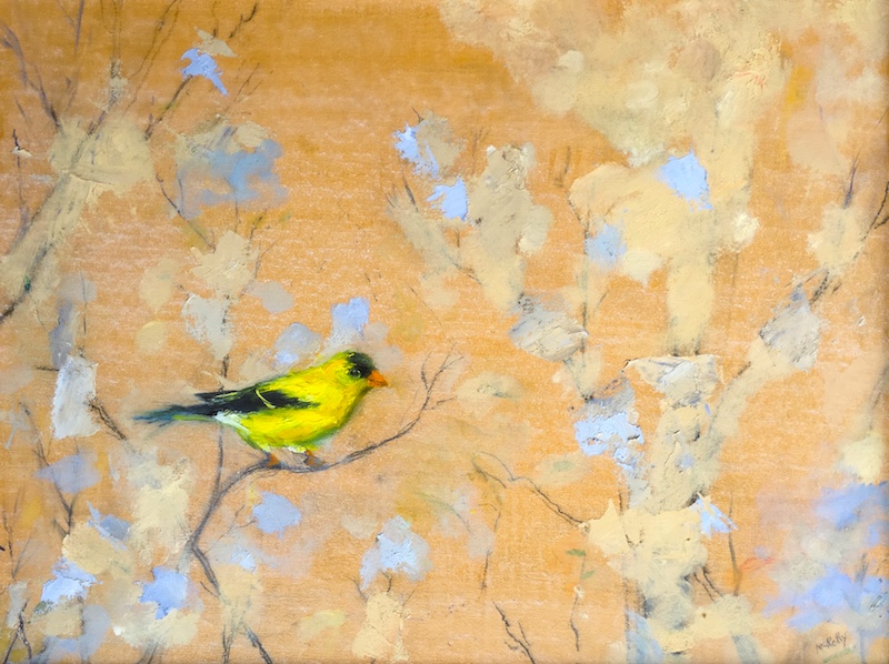 GOLDFINCH by Desmond McRory - 18 x 24 in., o/b • SOLD