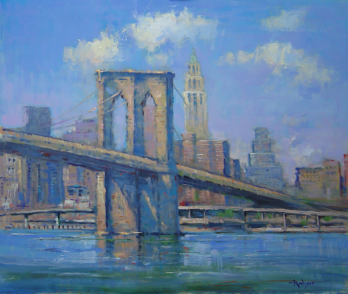 BROOKLYN BRIDGE BLUES by Jim Rodgers - 20 x 24 in., o/b • $4,700