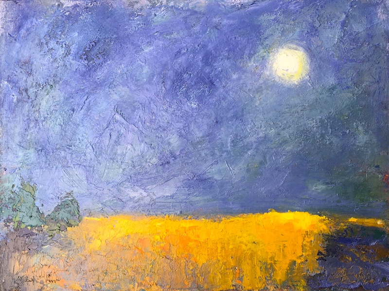 MOONLIGHT ON CORNFIELD by Desmond McRory - 18 x 24 in., o/b • SOLD