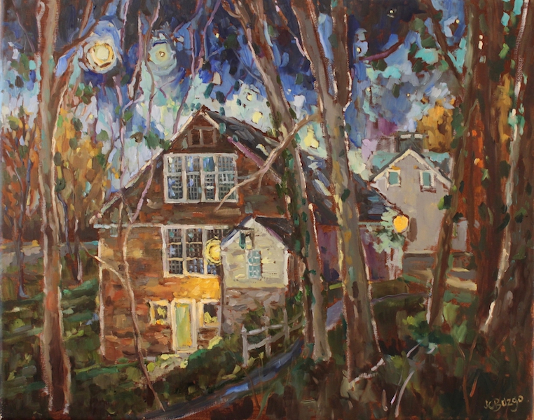 Remembering artful evenings: OPENING NIGHT AT PHILLIPS' MILL by Jean Childs Buzgo - 16 x 20 inches, oil on linen • SOLD
