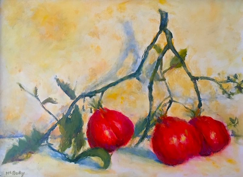 ABRUZZO TOMATOES by Desmond McRory - 12 x 16 in., oil on board • $1,600