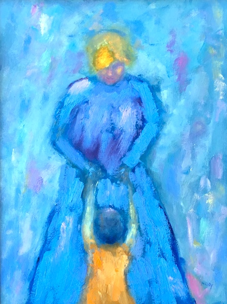 MOTHER & CHILD by Desmond McRory - 24 x 18 in., oil on board • $2,500