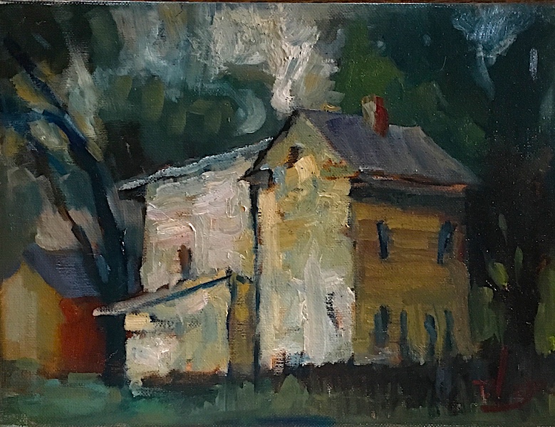 From Dennisville, South Jersey: THE WILLIAM HOFFMAN HOUSE, c. 1862 by Trisha Vergis - 9 x 12 in., o/cb • SOLD