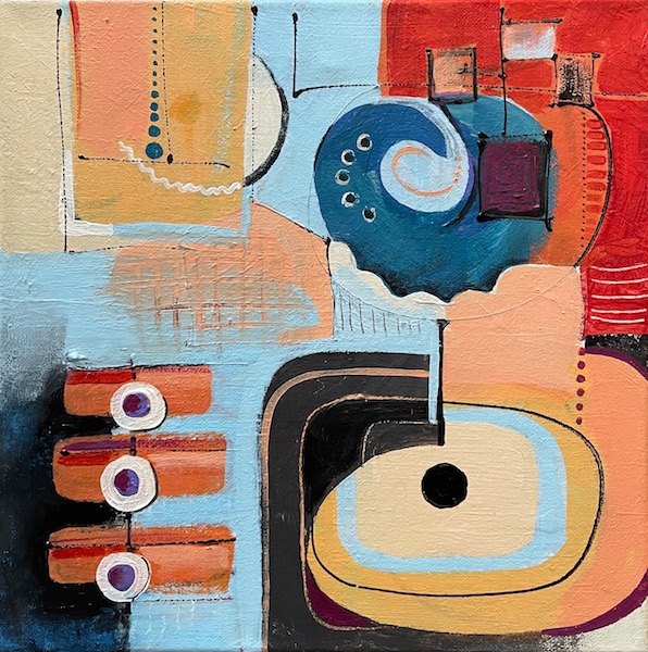 EVERYTHING & THE KITCHEN SINK by Rhonda Garland - 12 in. sq., a/c • $1,500