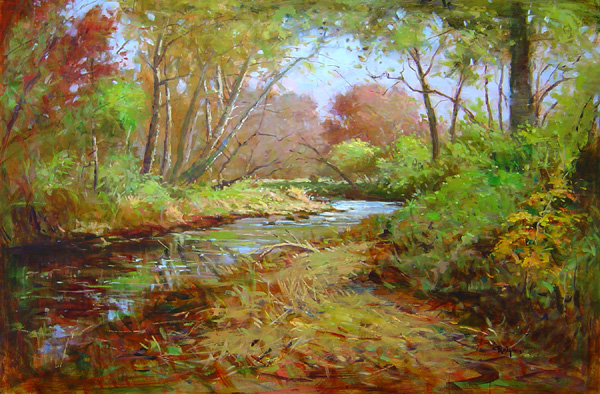 CARVERSVILLE CREEK by Jim Rodgers - 24 x 36 in., o/b • $8,500