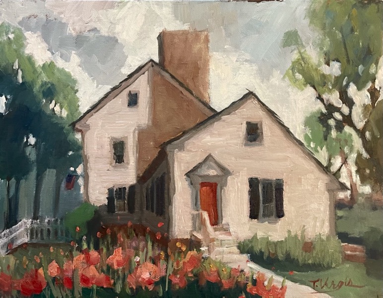Featured in the recent Artists of Yardley show:  “Our Towns Through the Artists Eyes“ - THE BIRD-IN-HAND, c. 1681 by Trisha Vergis - 11 x 14 in., oil on canvas board • SOLD