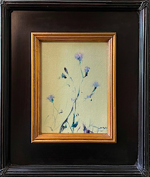 THISTLES by Desmond McRory - 8 x 6 in., oil on board • SOLD