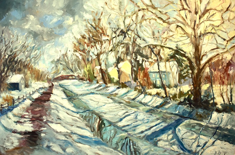 WINTER  CANAL by Jean Childs Buzgo - 24 x 36 inches, oil on canvas • SOLD