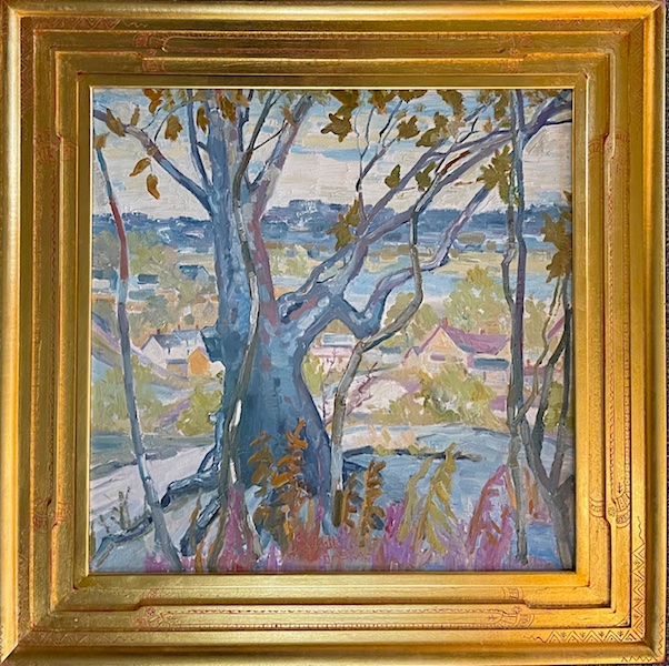 YOUNG TREES, BUCKINGHAM by Joseph Barrett - 24 in., sq., oil on linen, artist designed frame  •  SOLD