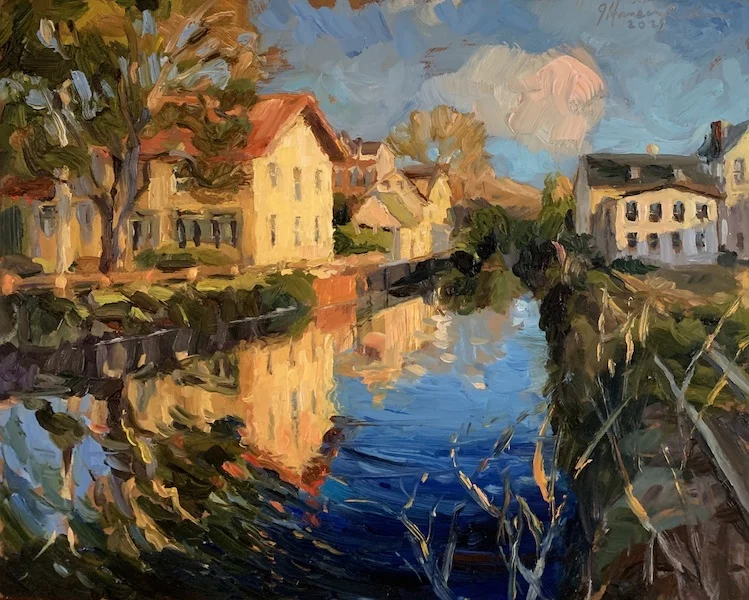 CANAL AFTERNOON by Jennifer Hansen Rolli - 8 x 10 inches, oil on board • SOLD