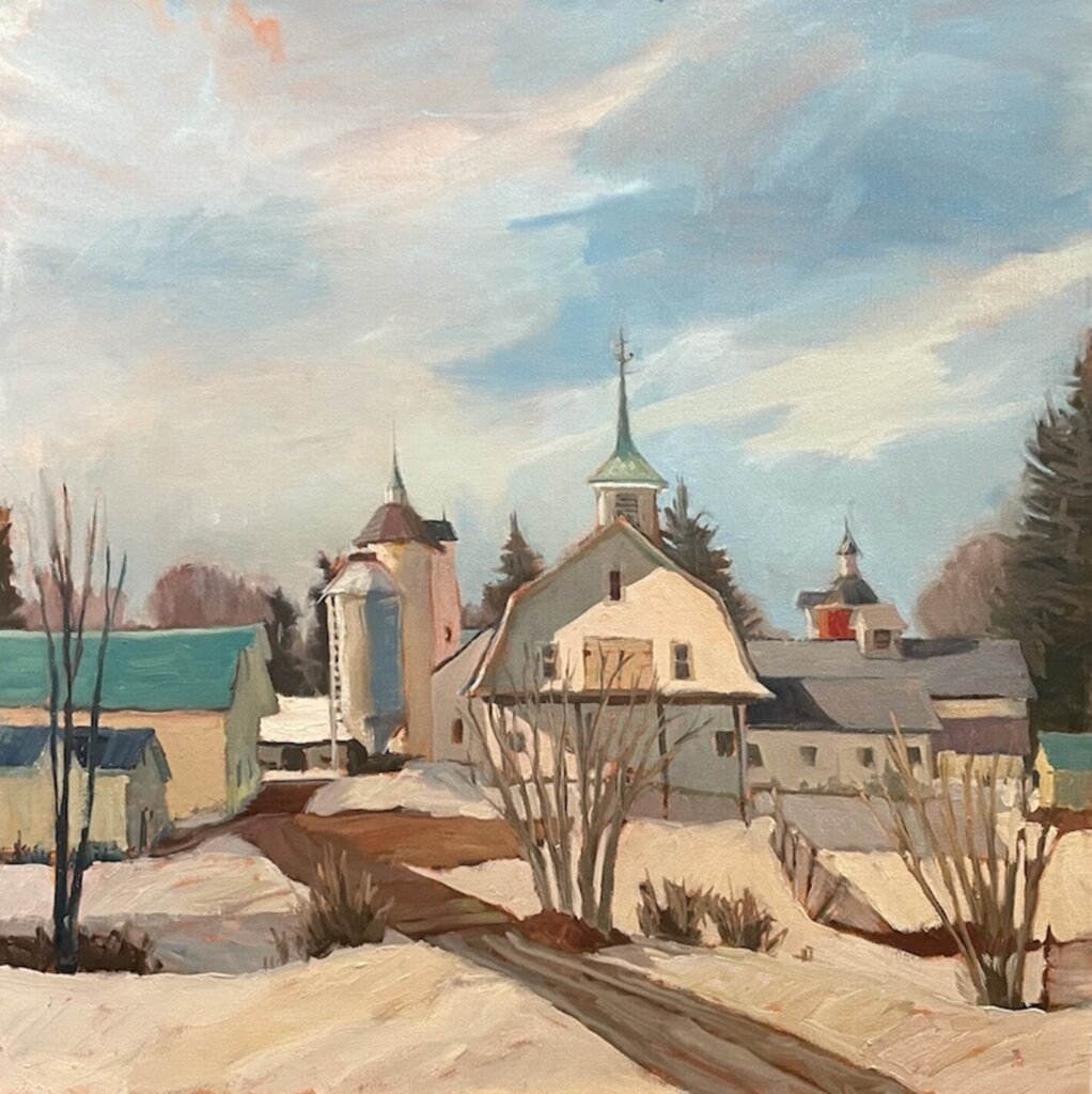 ELM GROVE WINTER by Trisha Vergis - 24 x 24 inches, oil on canvas • SOLD