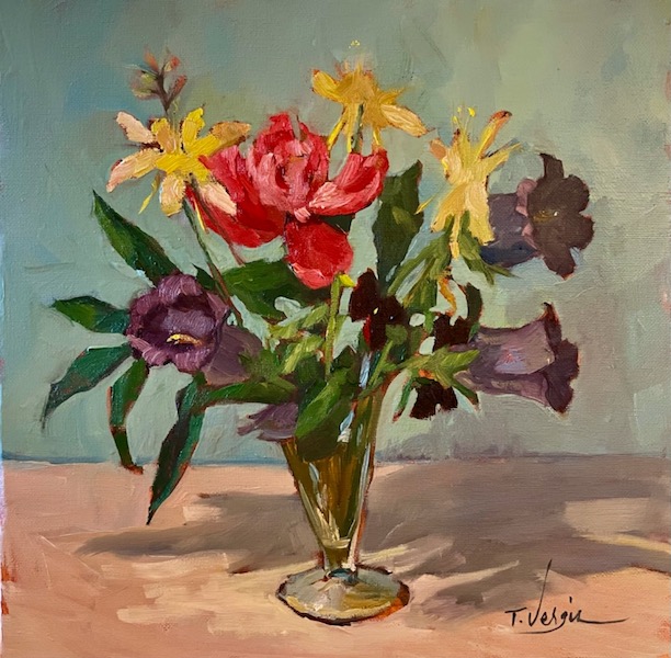 TINY BOUQUET by Trisha Vergis - 12 x 12  inches, oil on canvas • $1,700