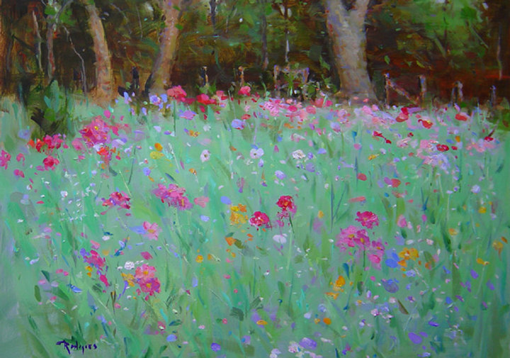 WILDFLOWERS by Jim Rodgers - 16 x 20 in., oil on board • $3,700