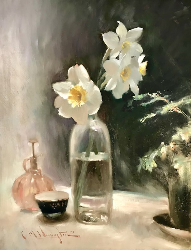 DAFFODILS by Evan Harrington - 18 x 14 inches, oil on linen on board • $3,000