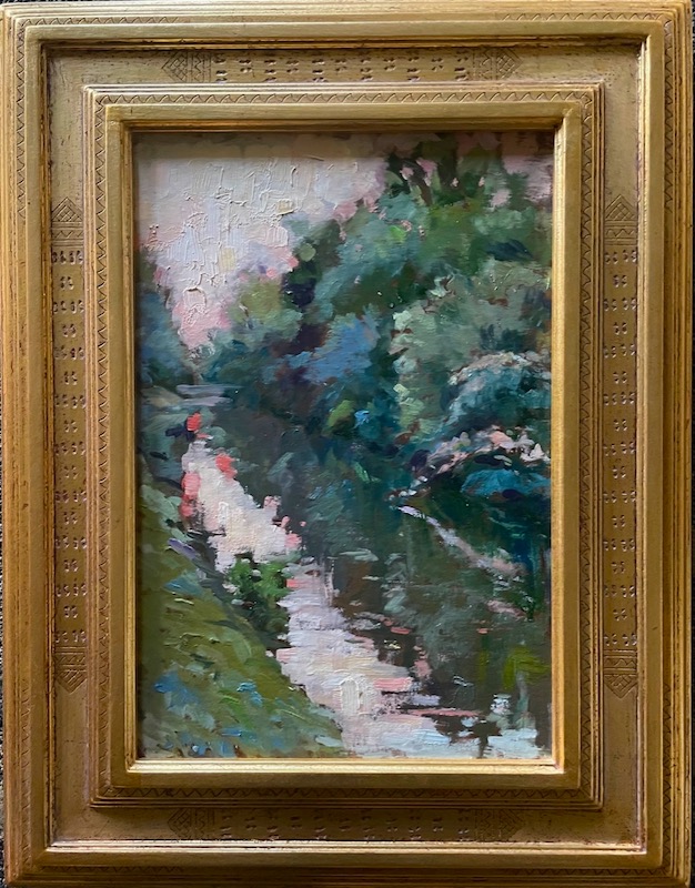 ROSE CANAL by Jennifer Hansen RollI - 13 x 9 in., o/b, shown in custom David Madary frame • $2,600